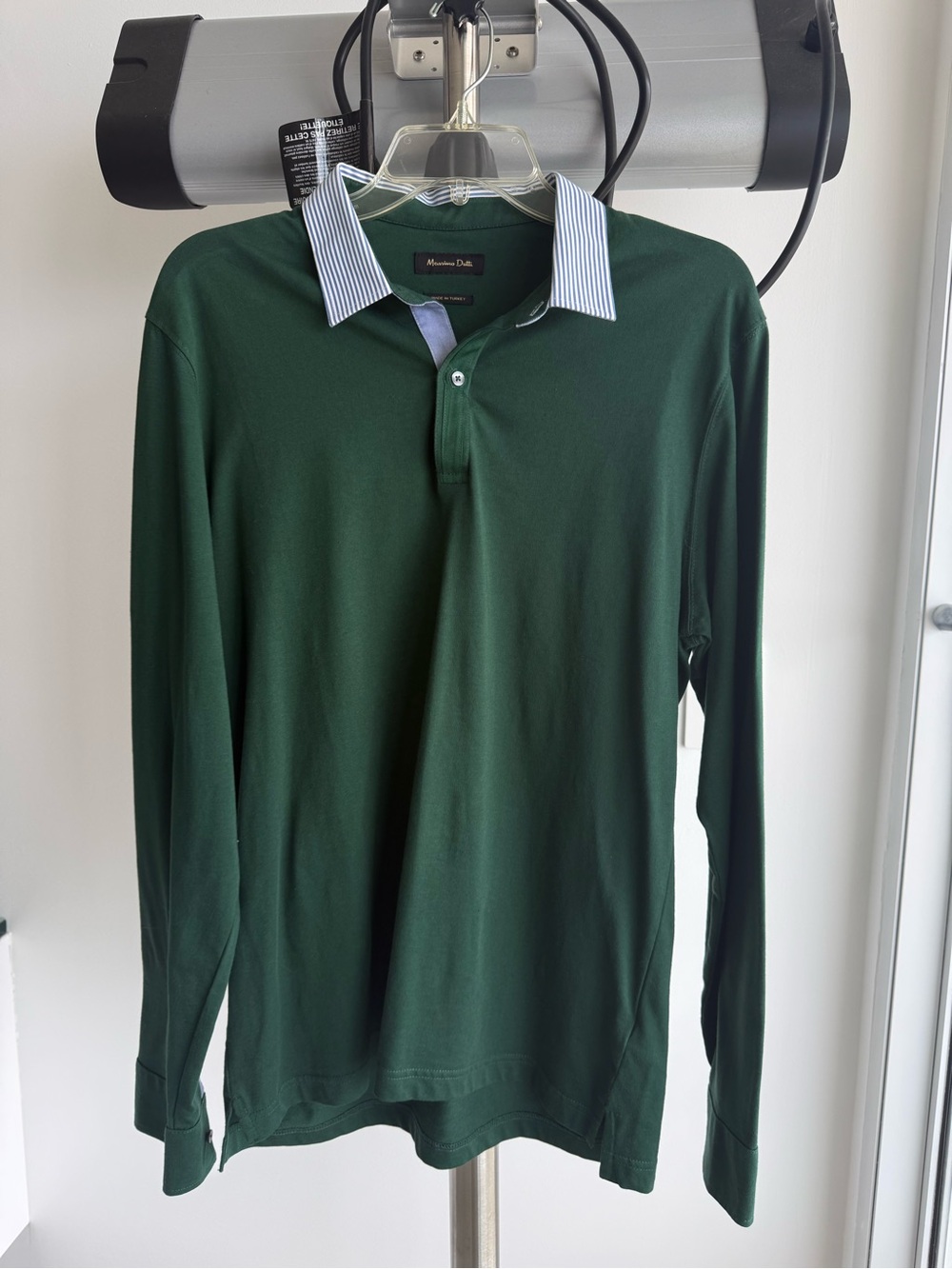 Massimo Dutti Men's Long Sleeve Polo Shirt - Dark Green’s